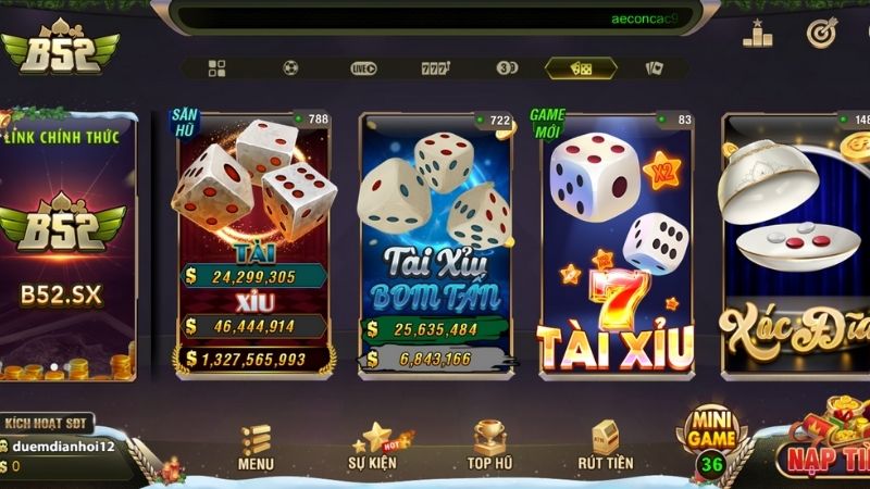 Các sảnh chơi tài xỉu tại B52 Club