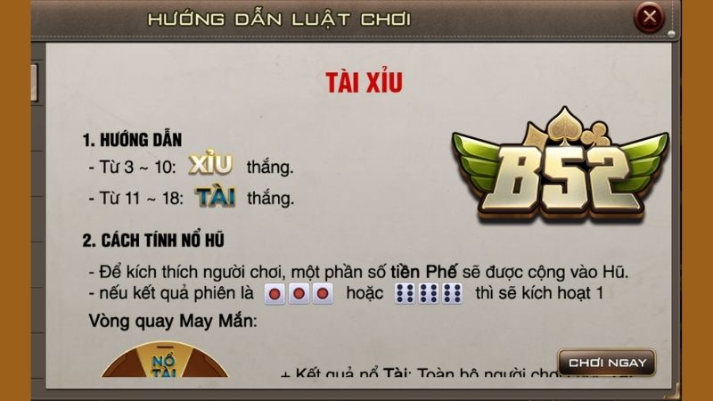Hướng Dẫn Cách Chơi Tài Xỉu B52 Club Chi Tiết
