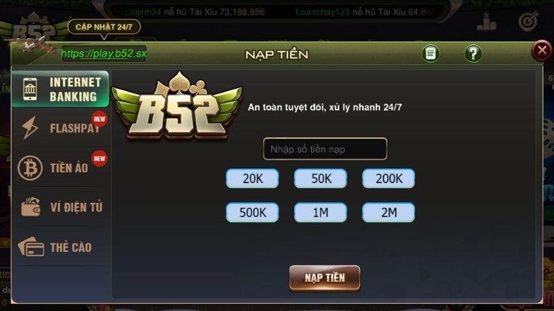 Hướng Dẫn Nạp Tiền B52Club Dễ Hiểu Nhất