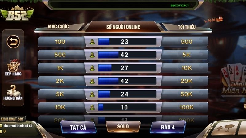 Hướng Dẫn Tham Gia Sảnh Game Bài B52Club